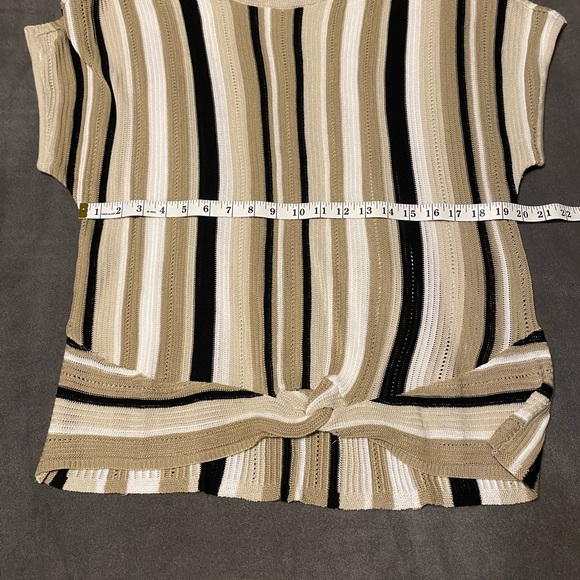 NWT XL EST 1946  J/M Sportswear Short Sleeve Tan Cream Scoop Neck Sweater - Picture 6 of 8